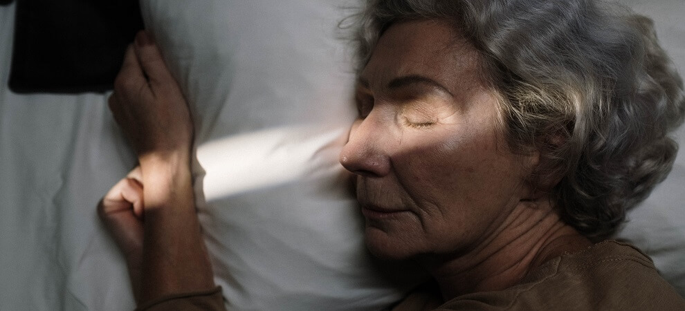 elderly person sleeping well